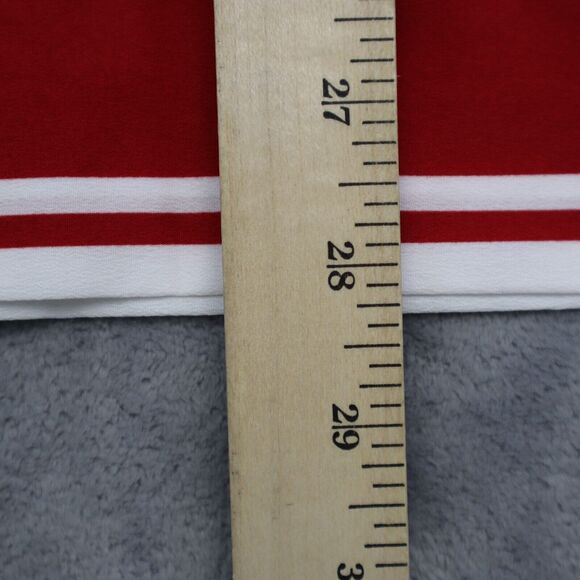 Mud Pie Shirt Womens M Red White Sleeveless Button Polyester Geometric Blouse - Picture 5 of 16